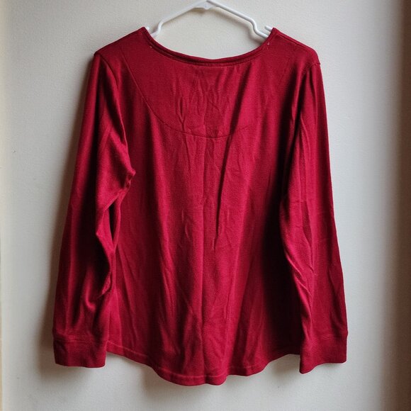 Laura Ashley Red "Love" Pajama Top Size Medium - Picture 15 of 15